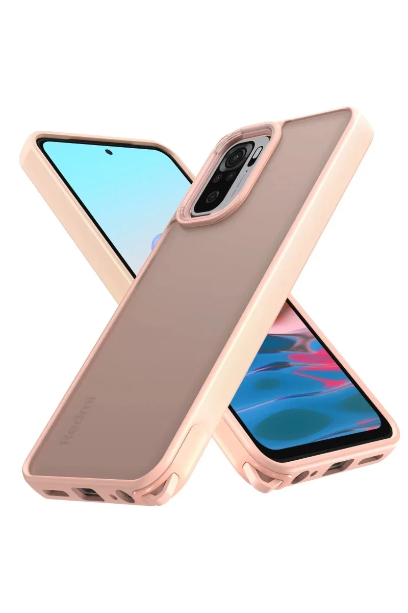 Xiaomi Redmi Note 10 Pro Kılıf Elegant Kapak - Pudra Xiaomi Redmi Note 10 Pro Kılıf Elegant Kapak - Pudra
