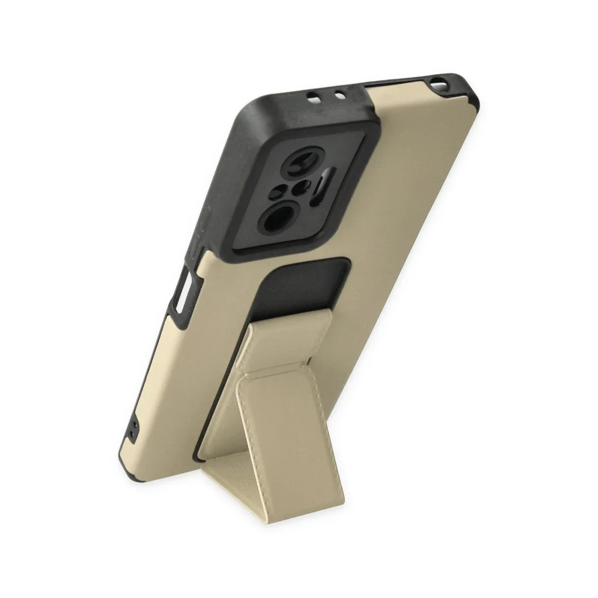 Xiaomi Redmi Note 10 Pro Kılıf Mega Standlı Silikon - Gold Xiaomi Redmi Note 10 Pro Kılıf Mega Standlı Silikon - Gold