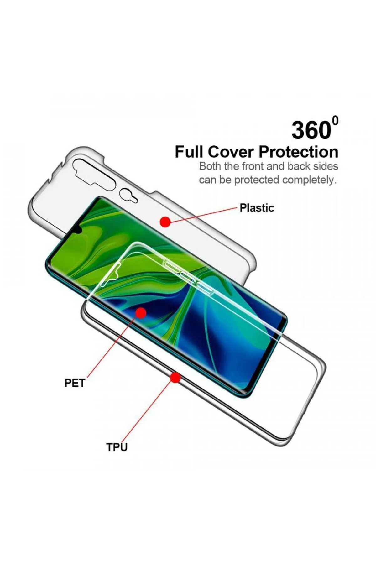 Xiaomi Redmi Note 10 Pro Çift Taraflı Silikon Kılıf Şeffaf