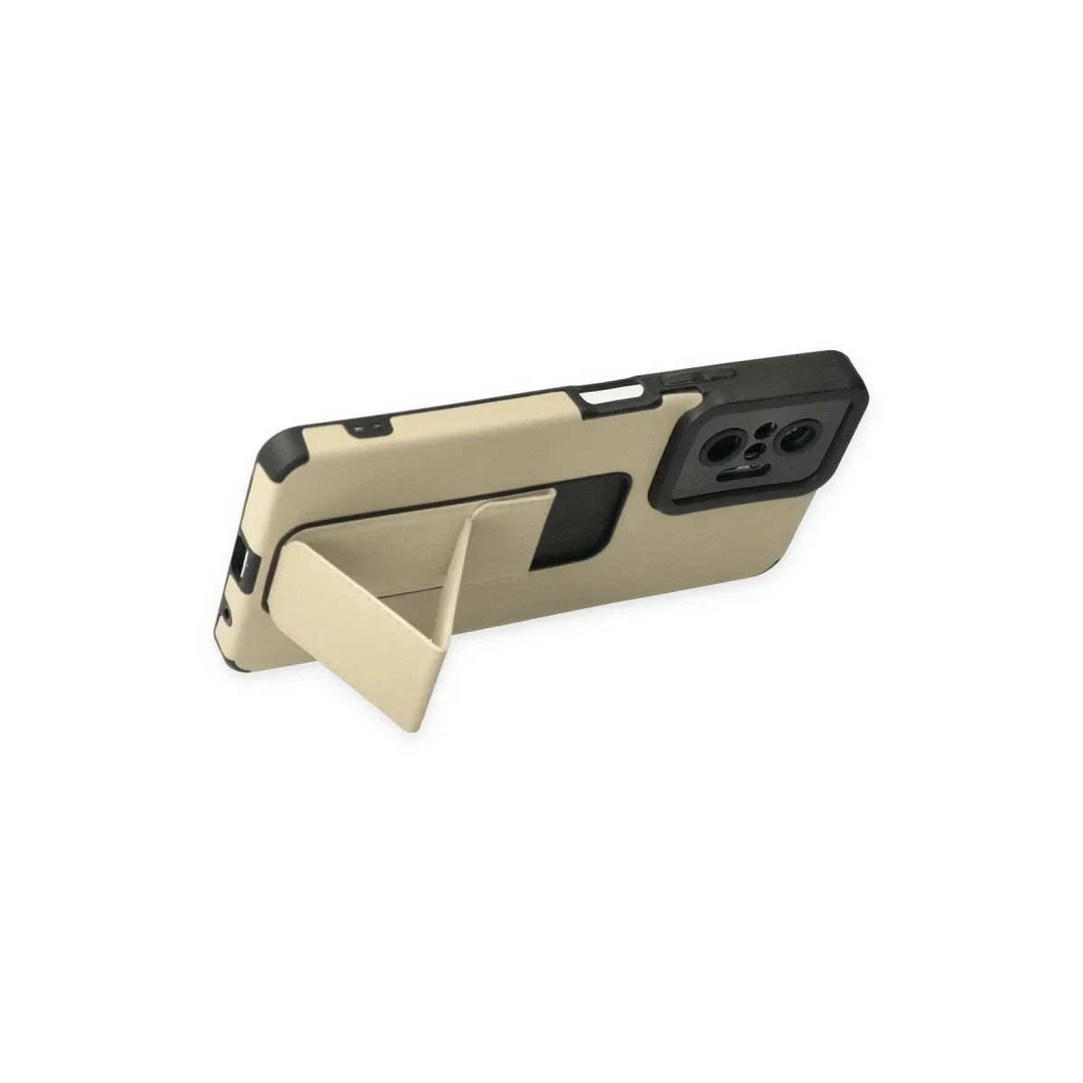 Xiaomi Redmi Note 10 Pro Kılıf Mega Standlı Silikon - Gold Xiaomi Redmi Note 10 Pro Kılıf Mega Standlı Silikon - Gold