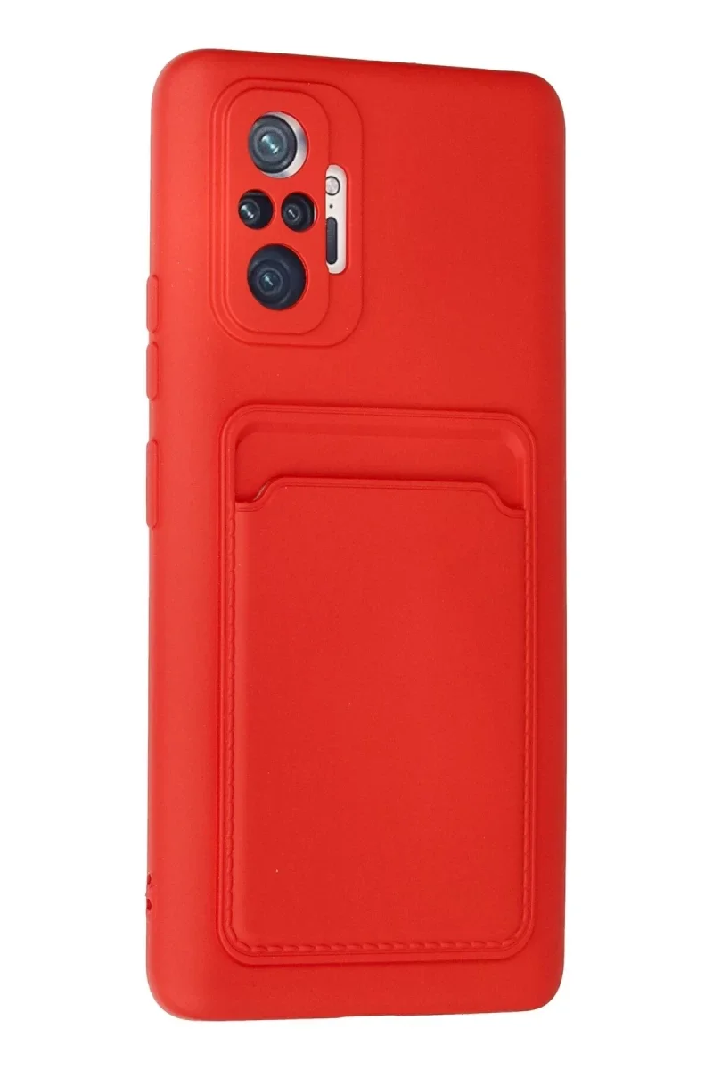 Xiaomi Redmi Note 10 Pro Kılıf Kelvin Kartvizitli Silikon - Kırmızı Xiaomi Redmi Note 10 Pro Kılıf Kelvin Kartvizitli Silikon - Kırmızı
