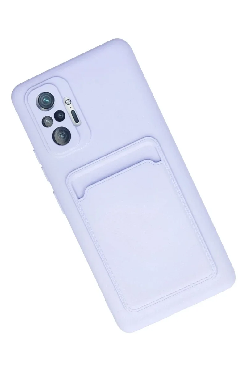 Xiaomi Redmi Note 10 Pro Kılıf Kelvin Kartvizitli Silikon - Lila