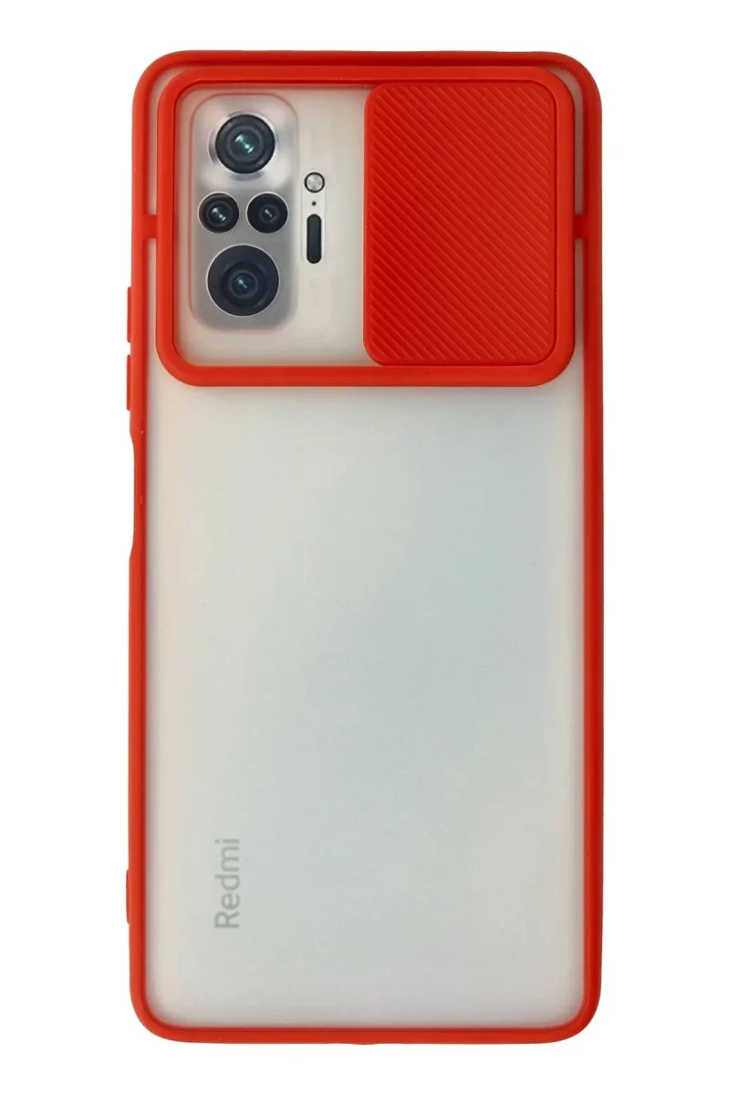 Xiaomi Redmi Note 10 Pro Kılıf Palm Buzlu Kamera Sürgülü Silikon - Kırmızı Xiaomi Redmi Note 10 Pro Kılıf Palm Buzlu Kamera Sürgülü Silikon - Kırmızı