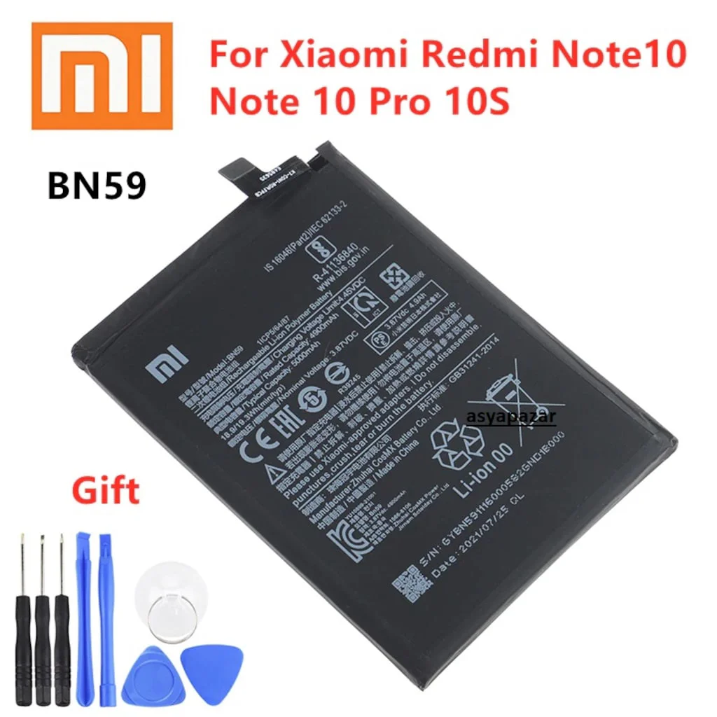 Xiaomi Redmi Note 10S Note Pil Batarya Bn59XİAOMİ REDMİ NOTE 10 NOTE 10 PRO PİL BATARYA BN59 Tamir set