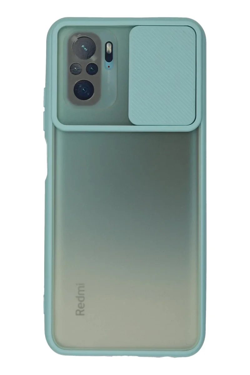 Xiaomi Redmi Note 10 Kılıf Palm Buzlu Kamera Sürgülü Silikon - Turkuaz Xiaomi Redmi Note 10 Kılıf Palm Buzlu Kamera Sürgülü Silikon - Turkuaz