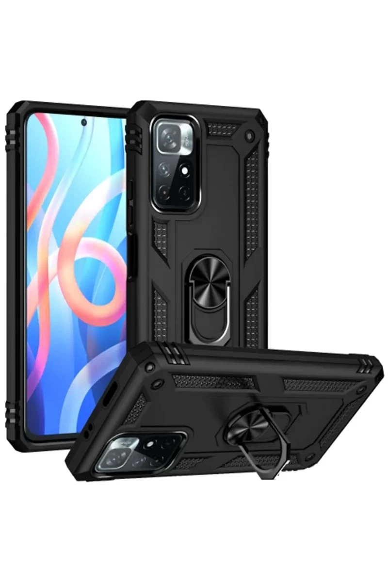 Xiaomi Redmi Note 11T Kılıf Sofya Yüzüklü Silikon Kapak - Siyah Xiaomi Redmi Note 11T Kılıf Sofya Yüzüklü Silikon Kapak - Siyah
