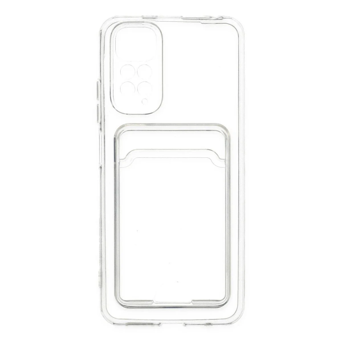 Xiaomi Redmi Note 11 ile Uyumlu Şeffaf Silikon Kılıf - Kart Bölmeli Xiaomi Redmi Note 11 ile Uyumlu Şeffaf Silikon Kılıf - Kart Bölmeli