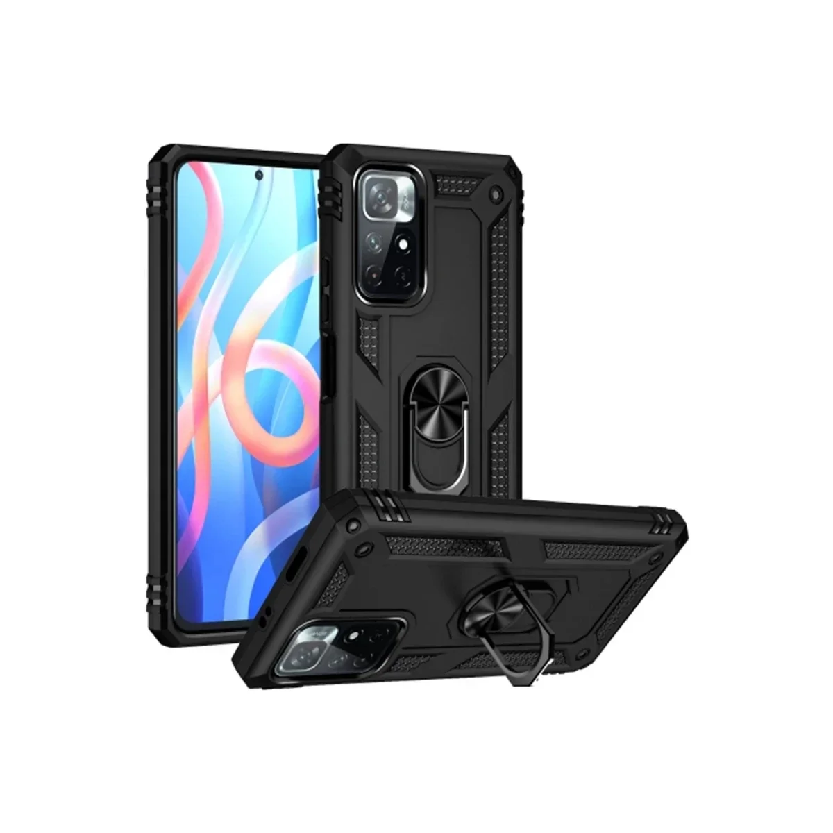 Xiaomi Redmi Note 11T Kılıf Sofya Yüzüklü Silikon Kapak - Siyah Xiaomi Redmi Note 11T Kılıf Sofya Yüzüklü Silikon Kapak - Siyah