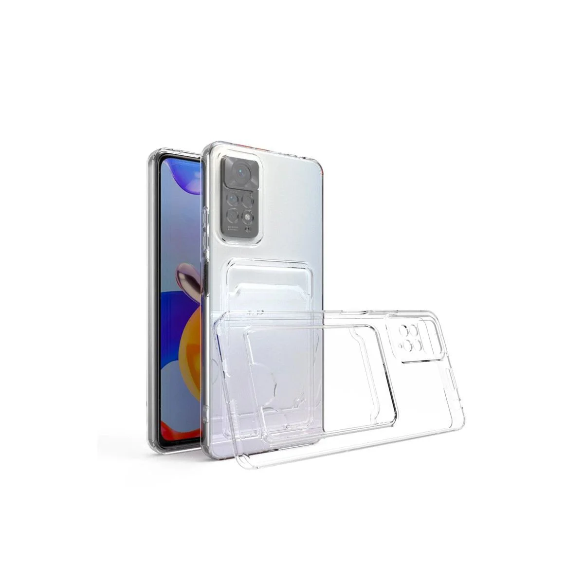 Xiaomi Redmi Note 11 ile Uyumlu Şeffaf Silikon Kılıf - Kart Bölmeli Xiaomi Redmi Note 11 ile Uyumlu Şeffaf Silikon Kılıf - Kart Bölmeli
