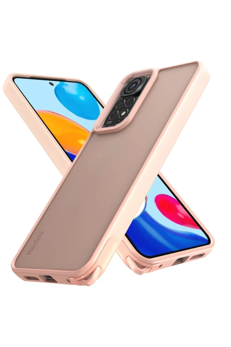 Xiaomi Redmi Note 11 Kılıf Elegant Kapak - Pudra Xiaomi Redmi Note 11 Kılıf Elegant Kapak - Pudra