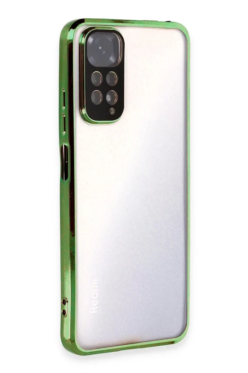 Xiaomi Redmi Note 11 Kılıf Razer Lensli Silikon - Yeşil
