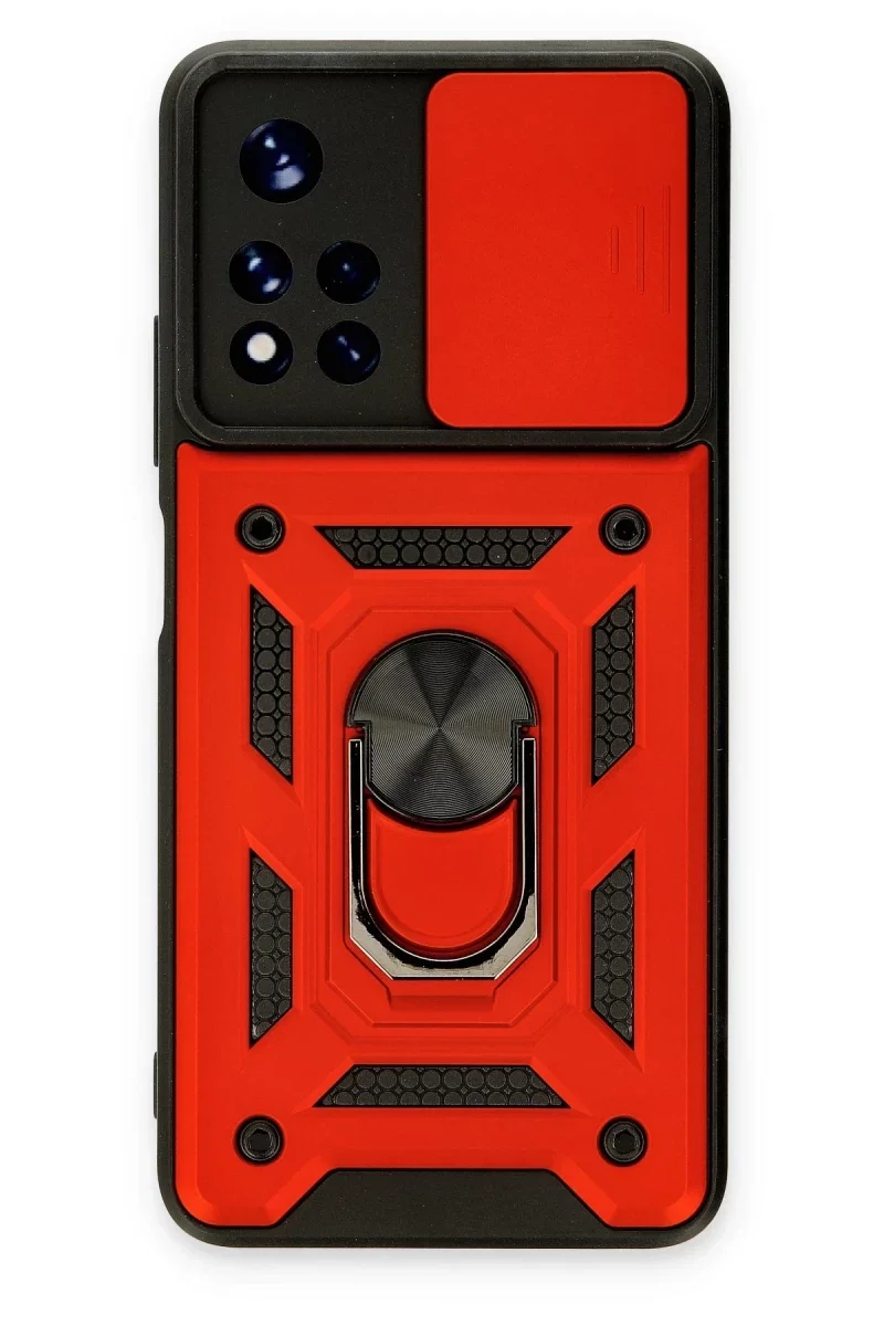 Xiaomi Redmi Note 11T Kılıf Pars Lens Yüzüklü Silikon - Kırmızı Fiyatı, Yorumları ve Özellikleri