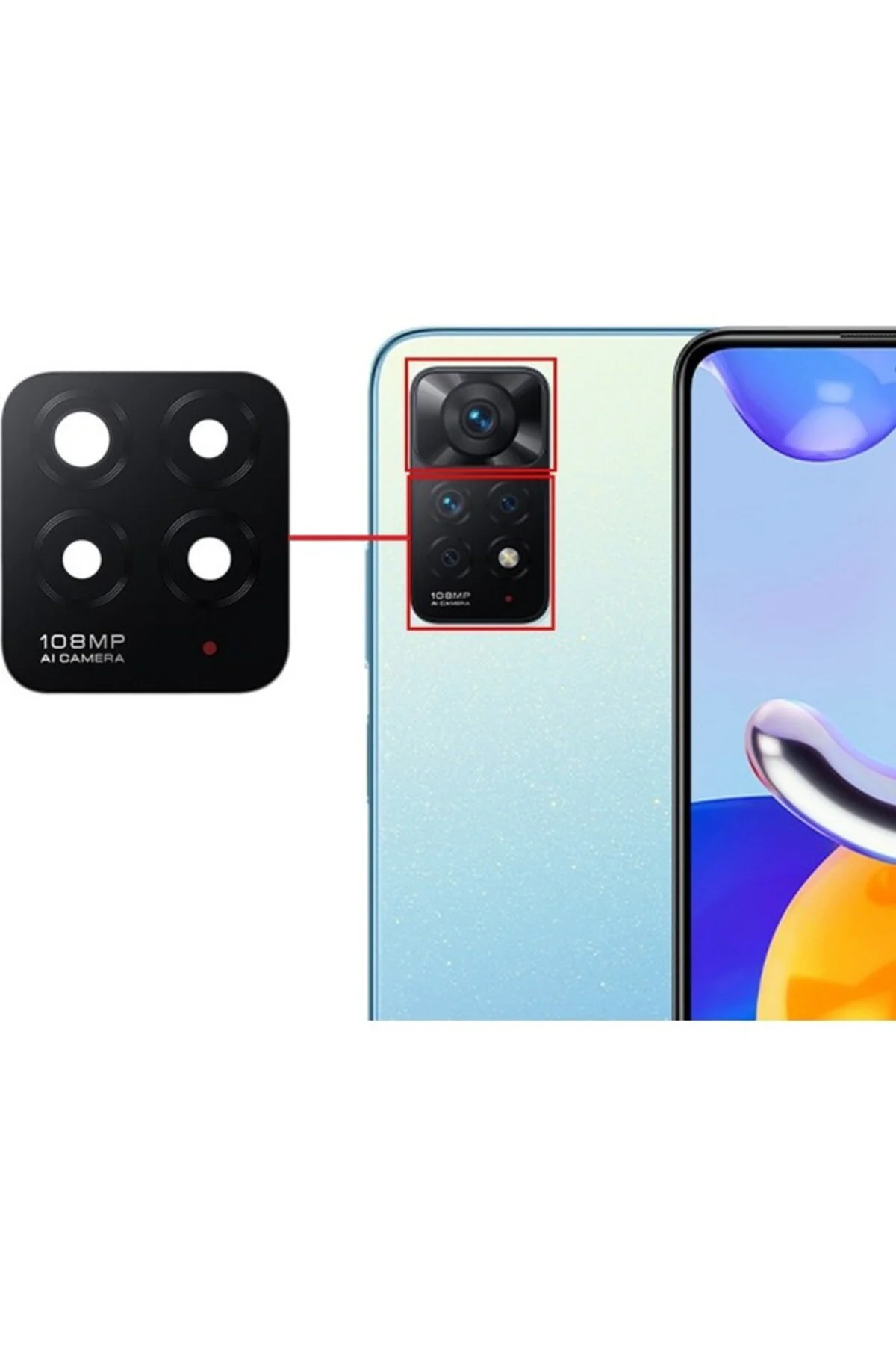 Xiaomi Redmi Note 11 Pro 4G Uyumlu Kamera Lensi Camı Küçük 2201116TG 2201116TI