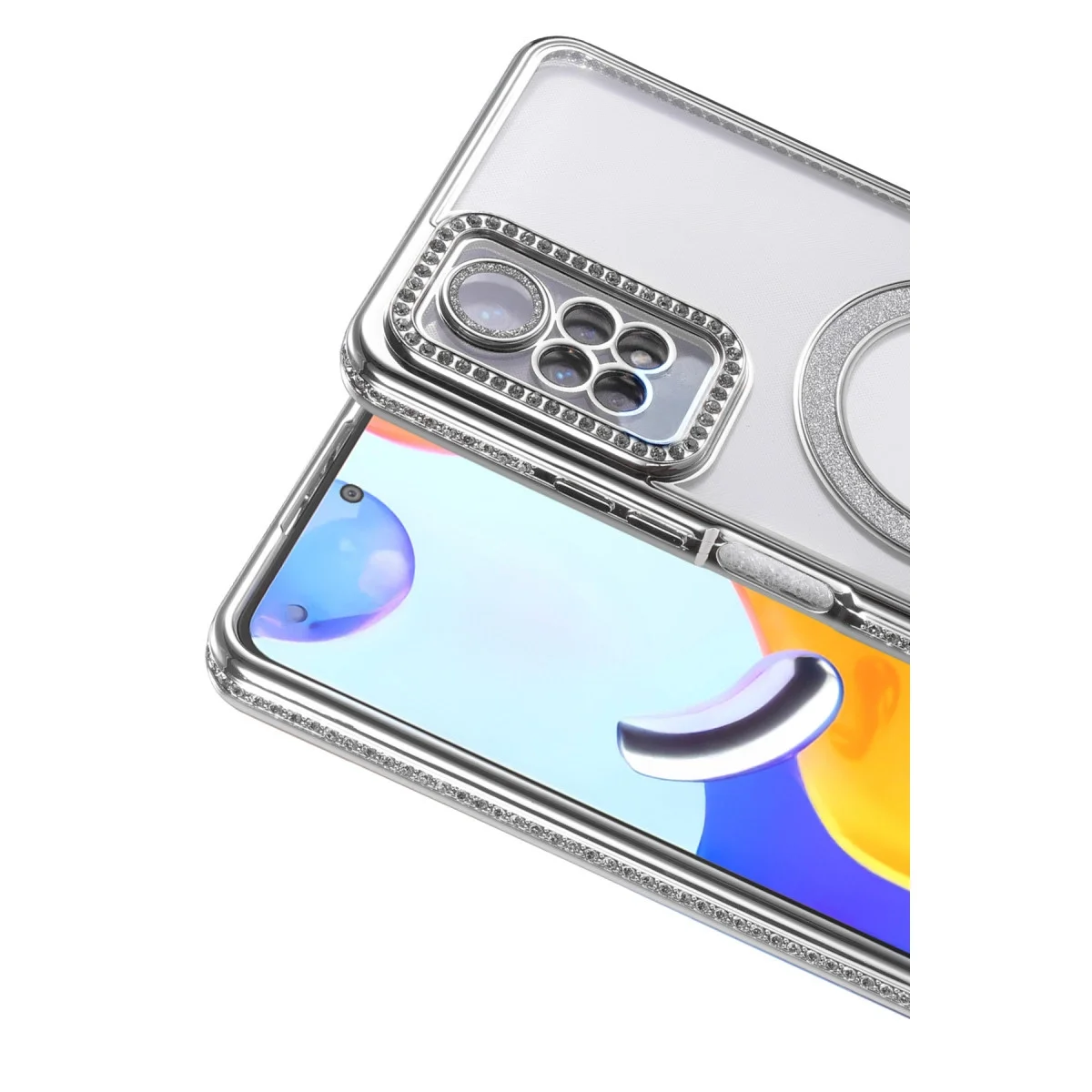Xiaomi Redmi Note 12 Pro 4g Joke Simli Magneticsafe Kılıf - Gümüş Xiaomi Redmi Note 12 Pro 4g Joke Simli Magneticsafe Kılıf - Gümüş