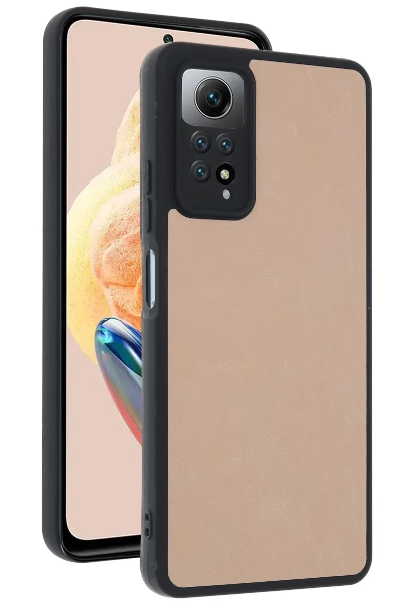 Xiaomi Redmi Note 12 Pro 4G Kılıf Aras Deri Kapak - Pudra