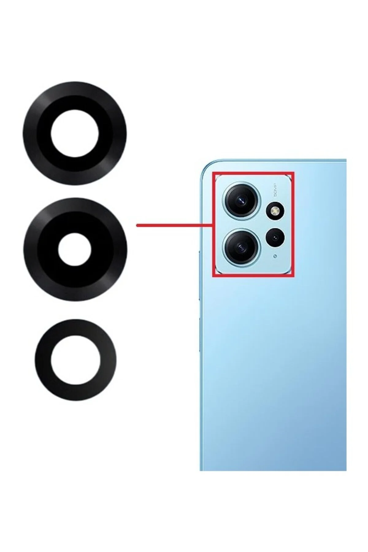 Xiaomi Redmi Note 12 4G Uyumlu Kamera Lensi Cam 23021RAAEG 23021RAA2Y 23027RAD4I 23028RA60L