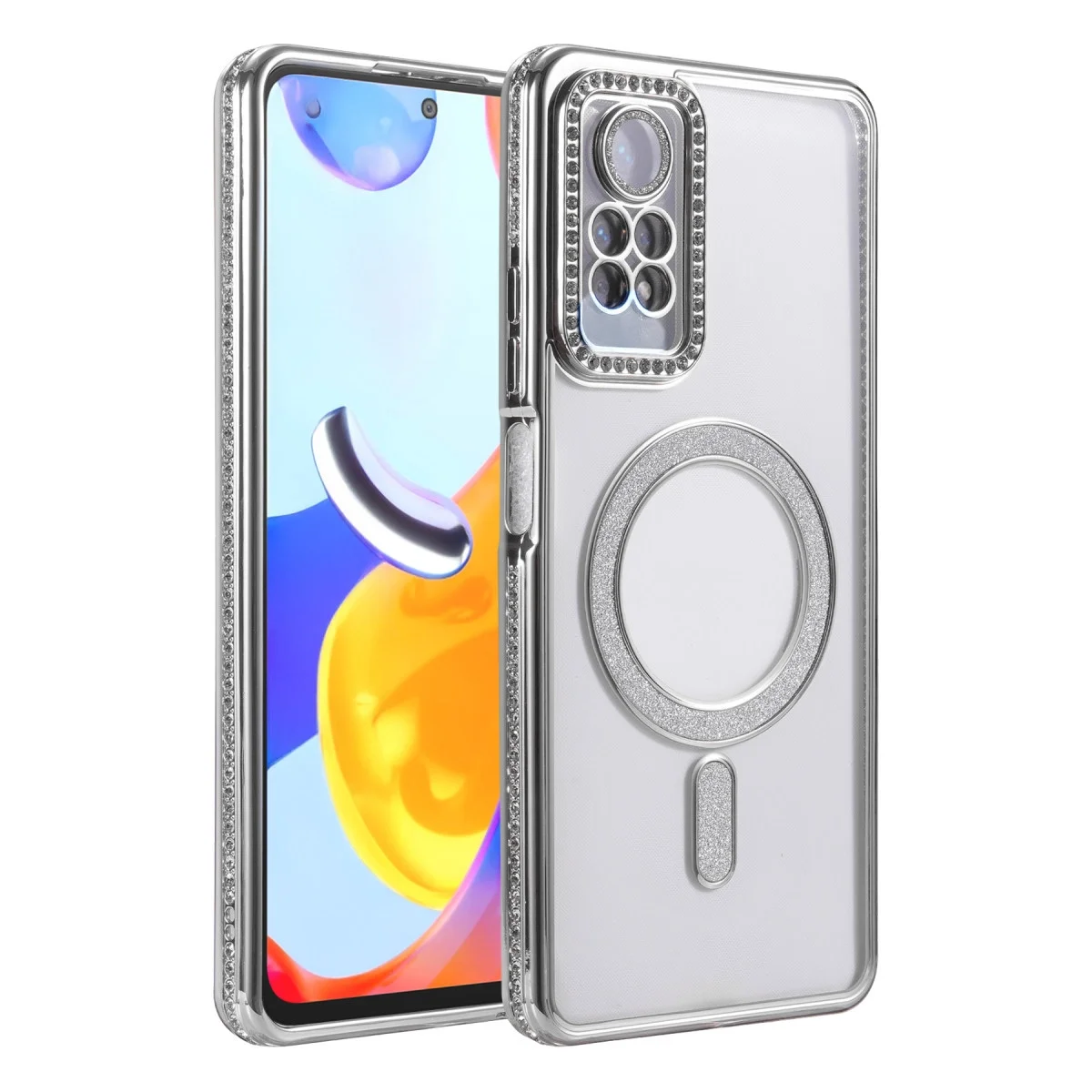 Xiaomi Redmi Note 12 Pro 4g Joke Simli Magneticsafe Kılıf - Gümüş Xiaomi Redmi Note 12 Pro 4g Joke Simli Magneticsafe Kılıf - Gümüş