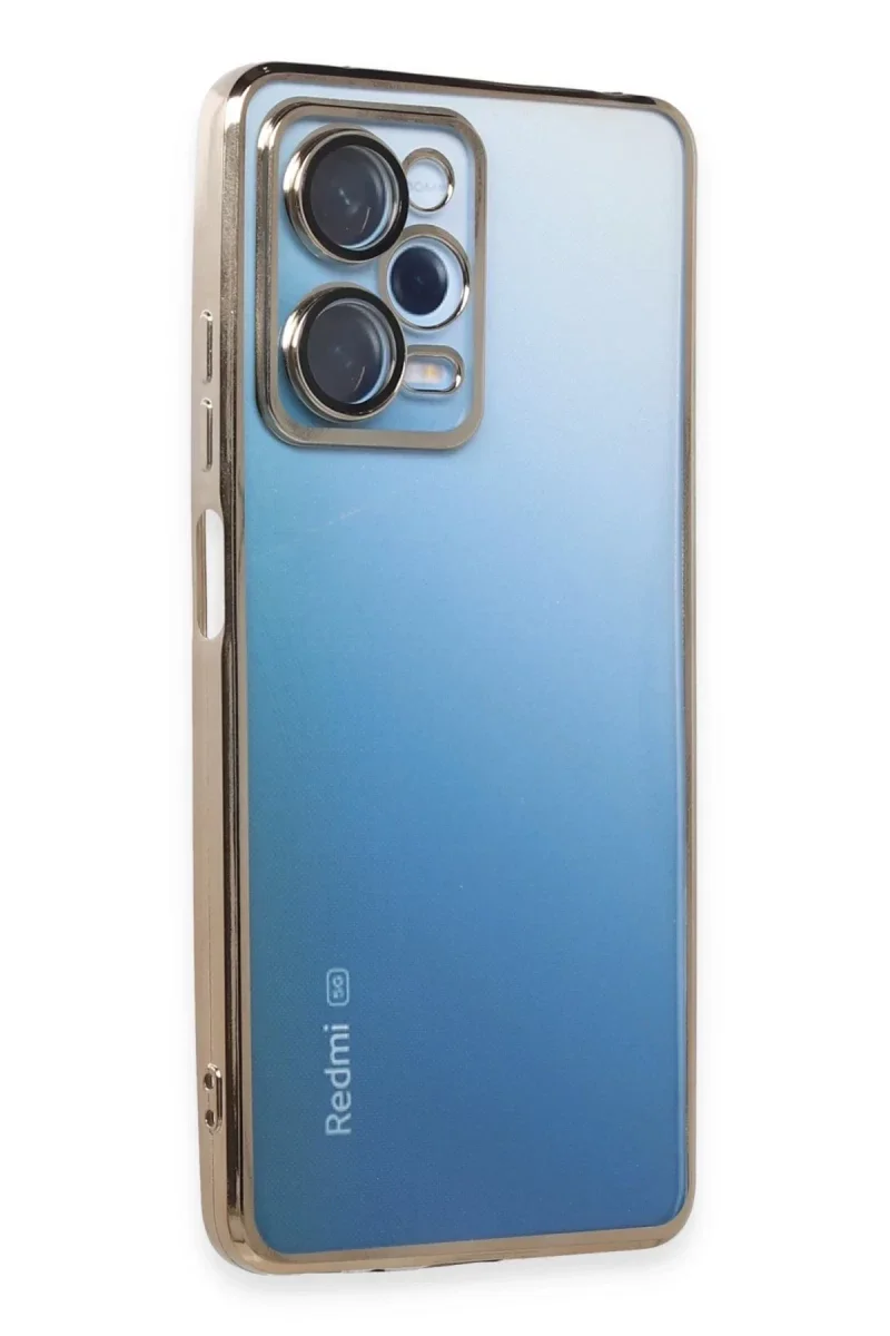 Xiaomi Redmi Note 12 Pro 5G Kılıf Razer Lensli Silikon - Gold