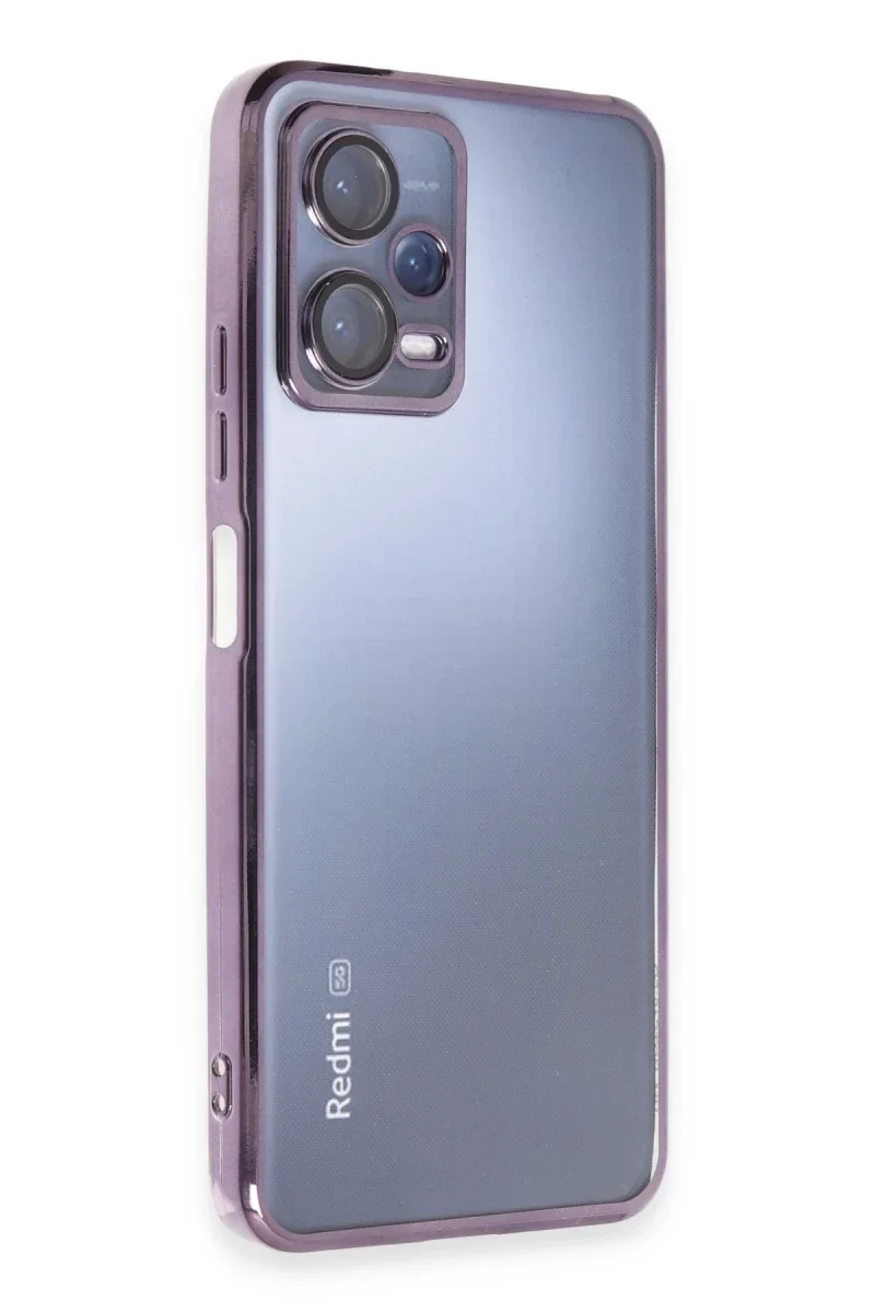 Xiaomi Redmi Note 12 5G Kılıf Razer Lensli Silikon - Mor