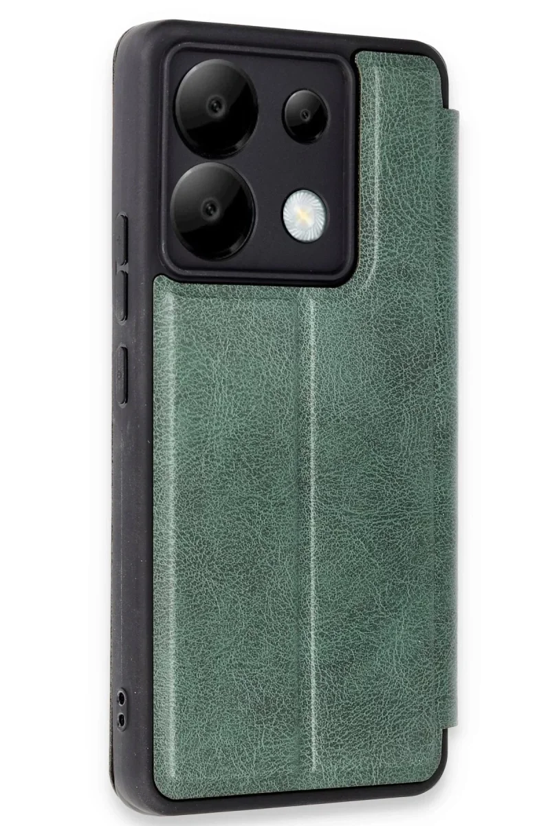 Xiaomi Redmi Note 13 Pro 5G Kılıf Flip Cover - Koyu Yeşil Xiaomi Redmi Note 13 Pro 5G Kılıf Flip Cover - Koyu Yeşil