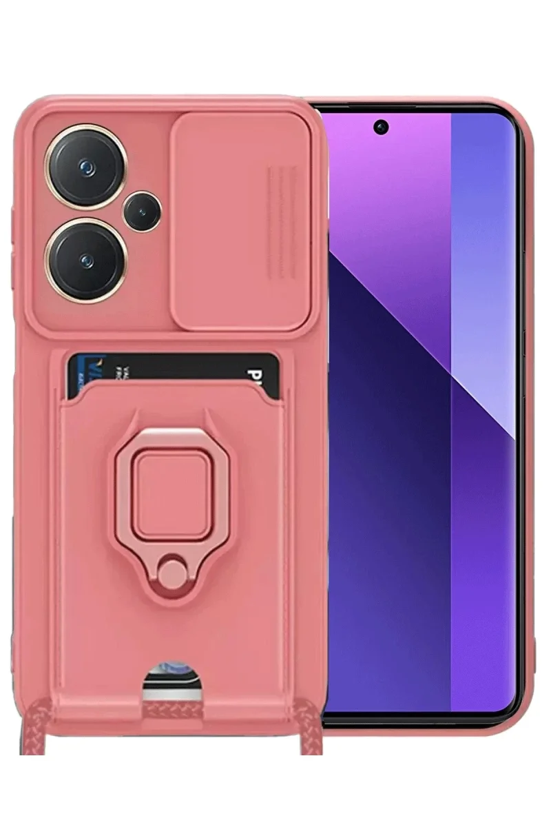 Xiaomi Redmi Note 13 Pro Plus Kılıf Zuma Kartvizitli Yüzüklü Silikon - Pembe Xiaomi Redmi Note 13 Pro Plus Kılıf Zuma Kartvizitli Yüzüklü Silikon - Pembe