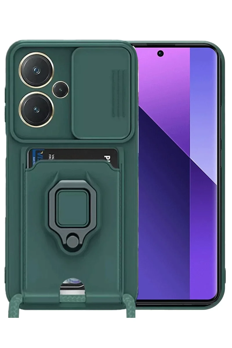 Xiaomi Redmi Note 13 Pro Plus Kılıf Zuma Kartvizitli Yüzüklü Silikon - Yeşil Fiyatı, Yorumları ve Özellikleri