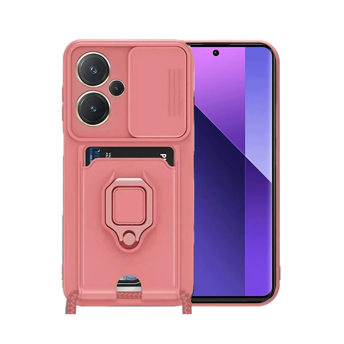 Xiaomi Redmi Note 13 Pro Plus Kılıf Zuma Kartvizitli Yüzüklü Silikon - Pembe Xiaomi Redmi Note 13 Pro Plus Kılıf Zuma Kartvizitli Yüzüklü Silikon - Pembe