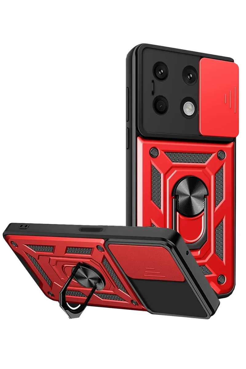 Xiaomi Redmi Note 13 4G Kılıf Pars Lens Yüzüklü Silikon - Kırmızı Xiaomi Redmi Note 13 4G Kılıf Pars Lens Yüzüklü Silikon - Kırmızı