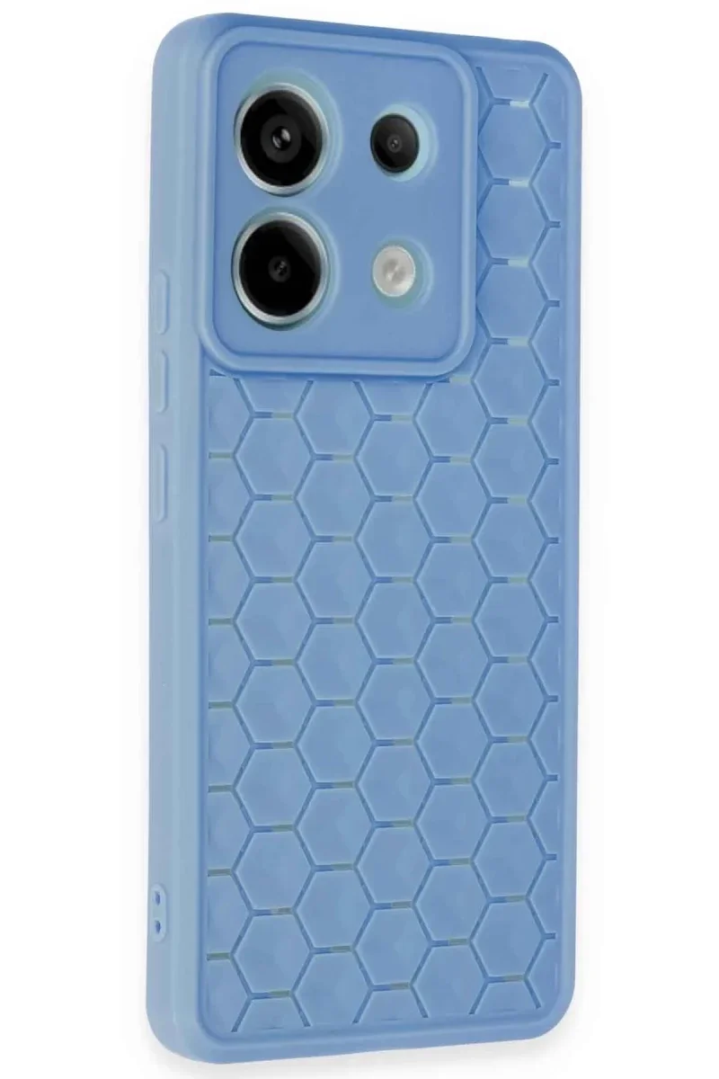 Xiaomi Redmi Note 13 Pro 5G Kılıf Petek Silikon Kapak - Mavi Xiaomi Redmi Note 13 Pro 5G Kılıf Petek Silikon Kapak - Mavi
