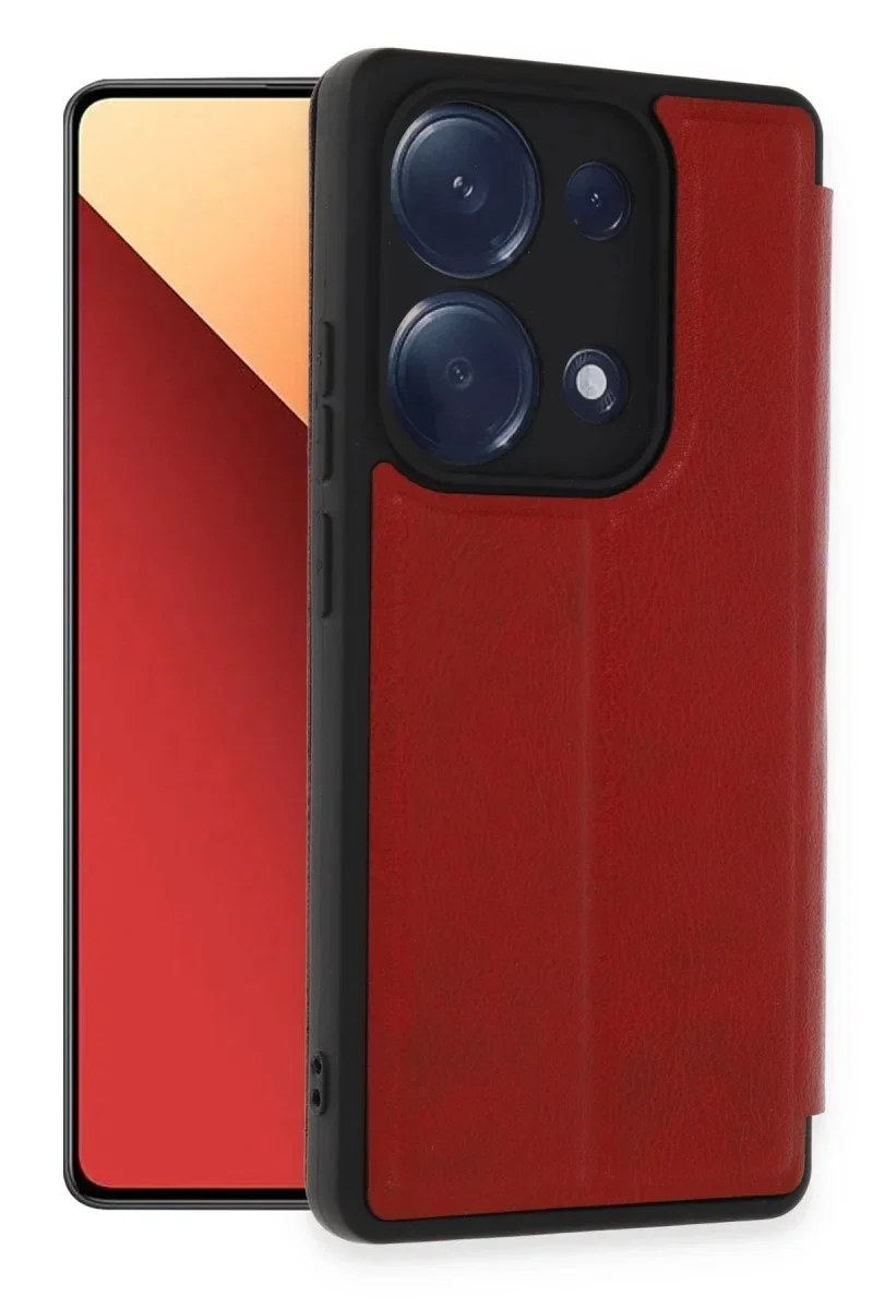 Xiaomi Redmi Note 13 Pro 4G Kılıf Flip Cover - Kırmızı
