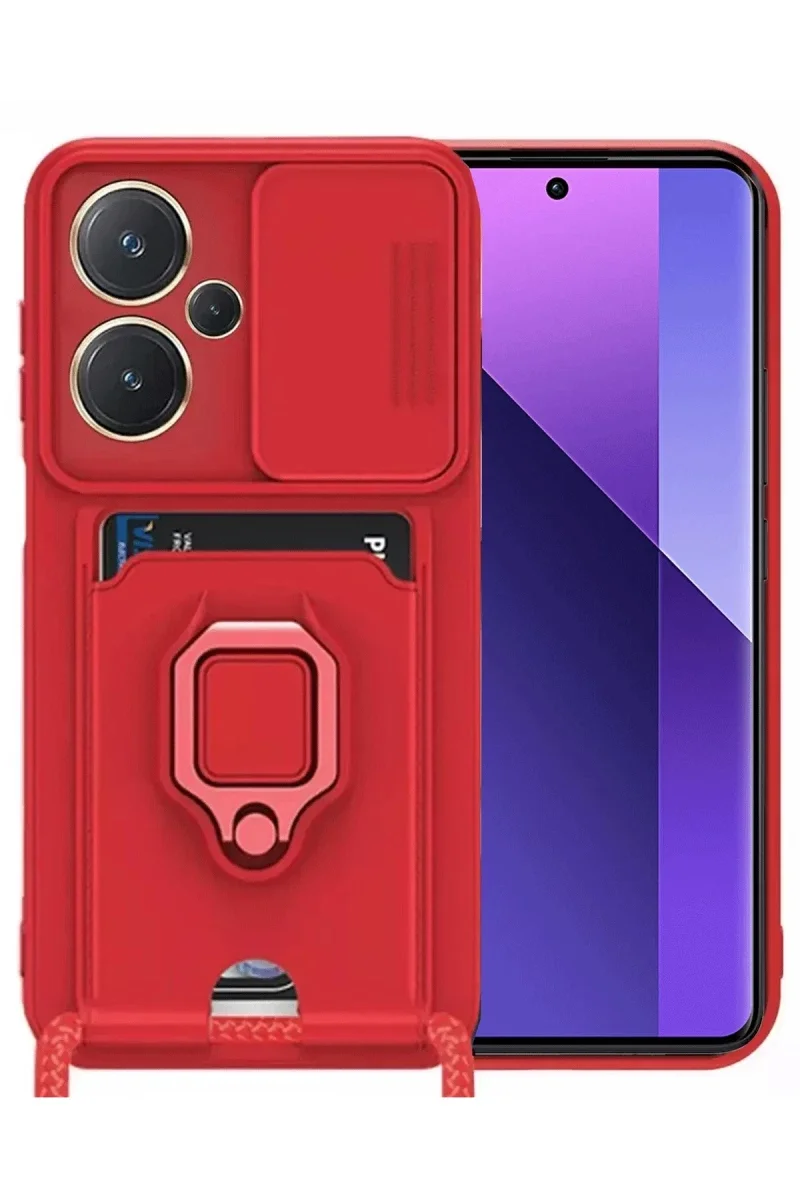 Xiaomi Redmi Note 13 Pro Plus Kılıf Zuma Kartvizitli Yüzüklü Silikon - Kırmızı Fiyatı, Yorumları ve Özellikleri