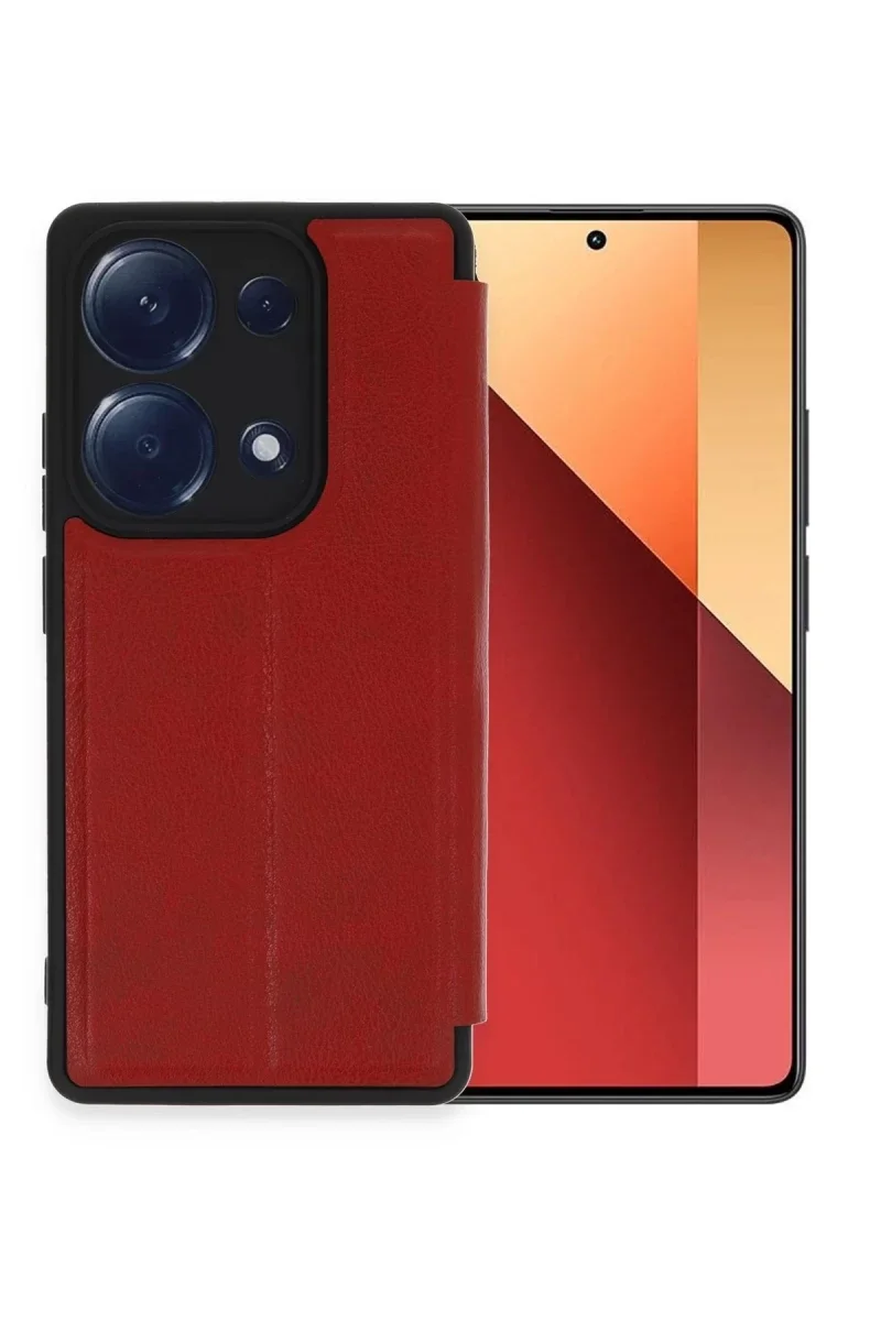 Xiaomi Redmi Note 13 Pro 4G Kılıf Flip Cover - Kırmızı