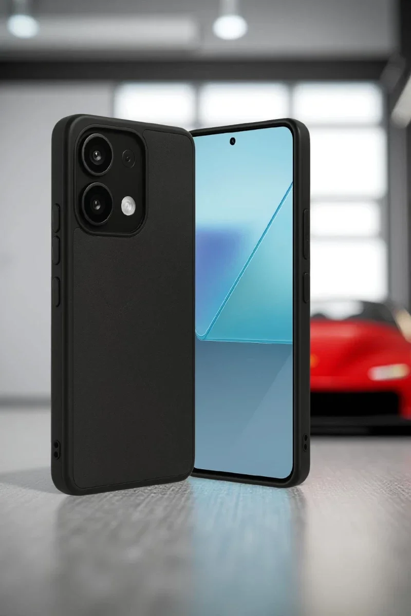 Xiaomi Redmi Note 13 4G Kılıf Aras Deri Kapak - Siyah