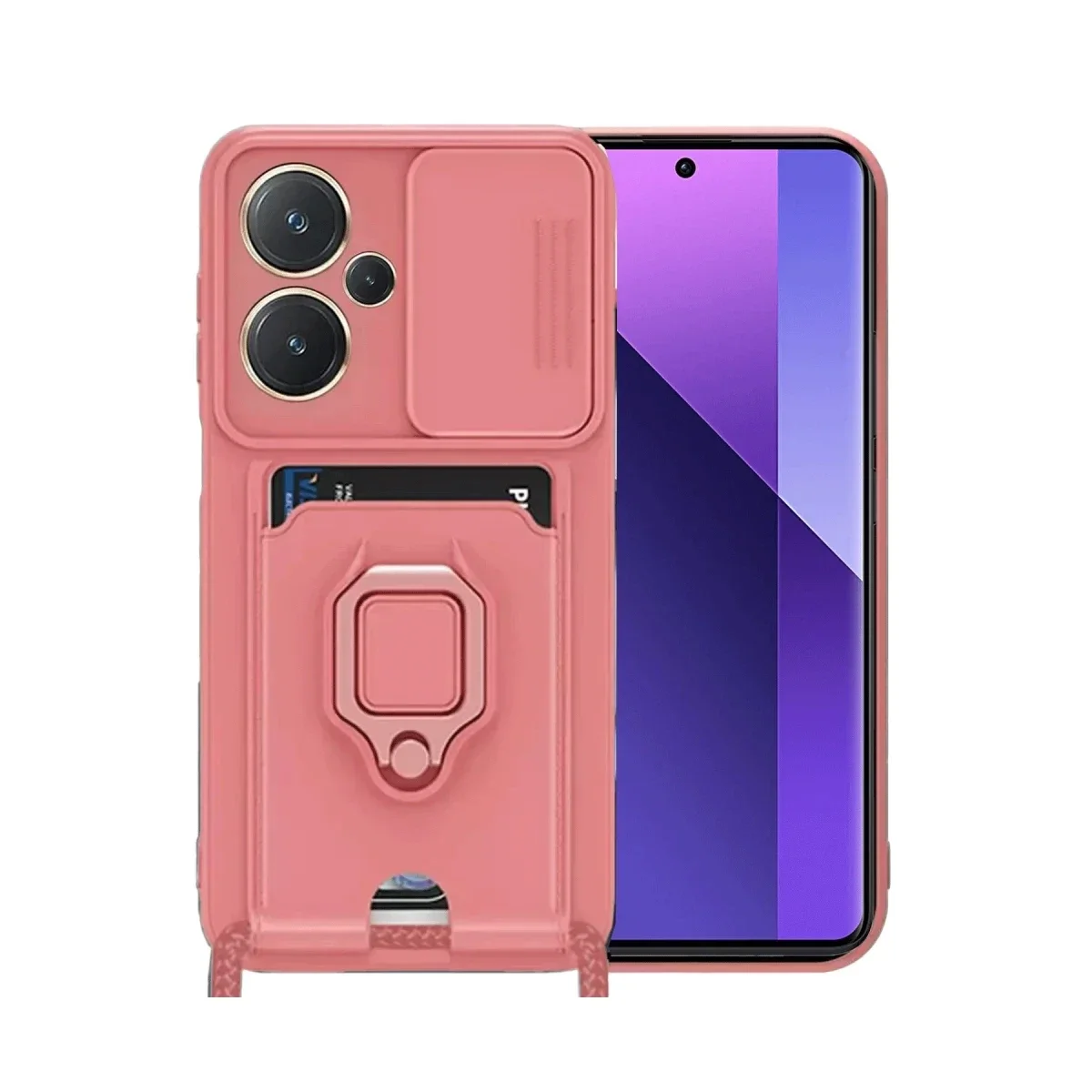 Xiaomi Redmi Note 13 Pro Plus Kılıf Zuma Kartvizitli Yüzüklü Silikon - Pembe Xiaomi Redmi Note 13 Pro Plus Kılıf Zuma Kartvizitli Yüzüklü Silikon - Pembe