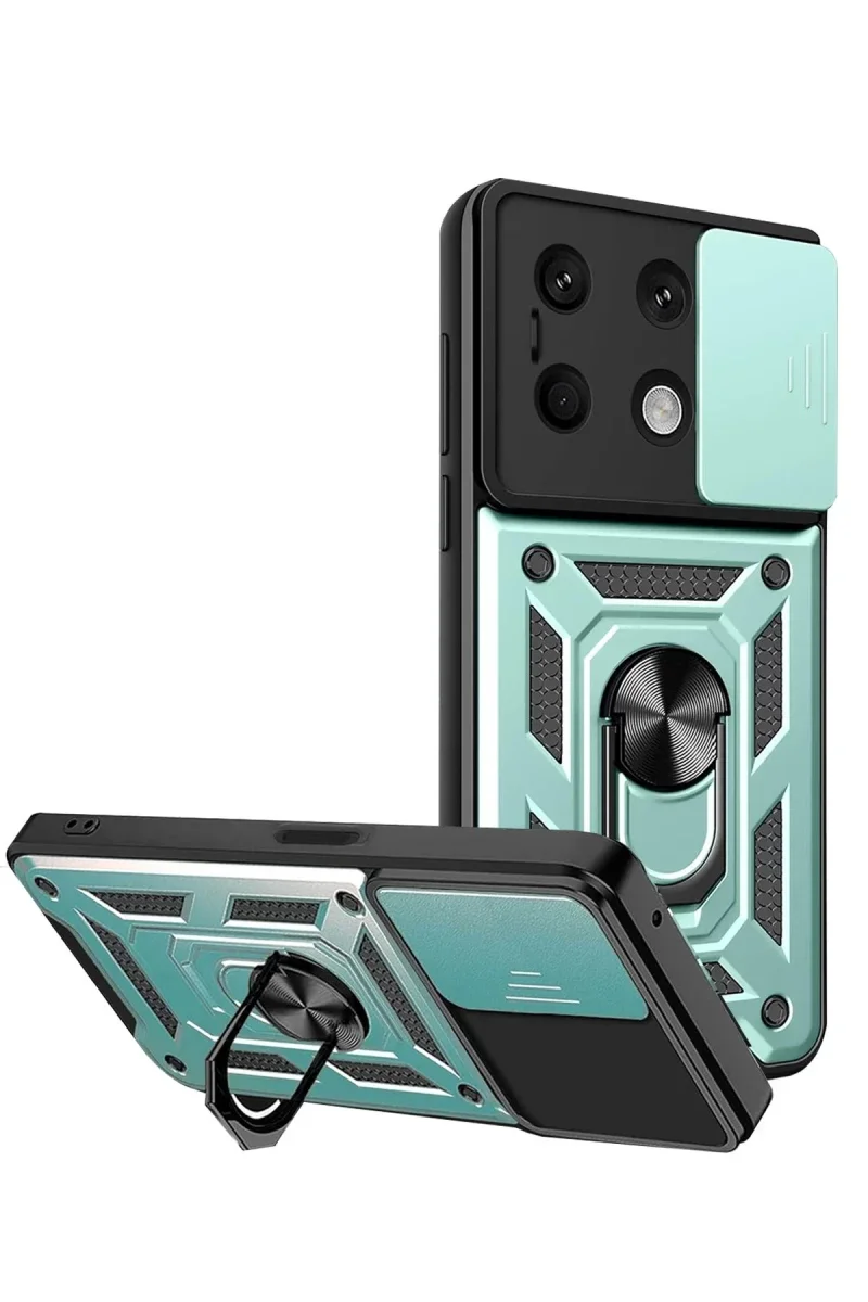 Xiaomi Redmi Note 13 4G Kılıf Pars Lens Yüzüklü Silikon - Yeşil Xiaomi Redmi Note 13 4G Kılıf Pars Lens Yüzüklü Silikon - Yeşil