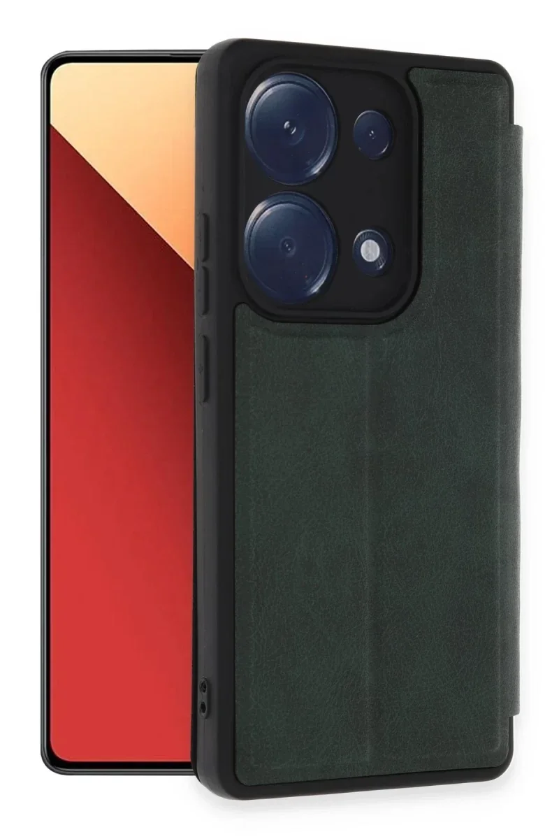 Xiaomi Redmi Note 13 Pro 4G Kılıf Flip Cover - Koyu Yeşil Xiaomi Redmi Note 13 Pro 4G Kılıf Flip Cover - Koyu Yeşil