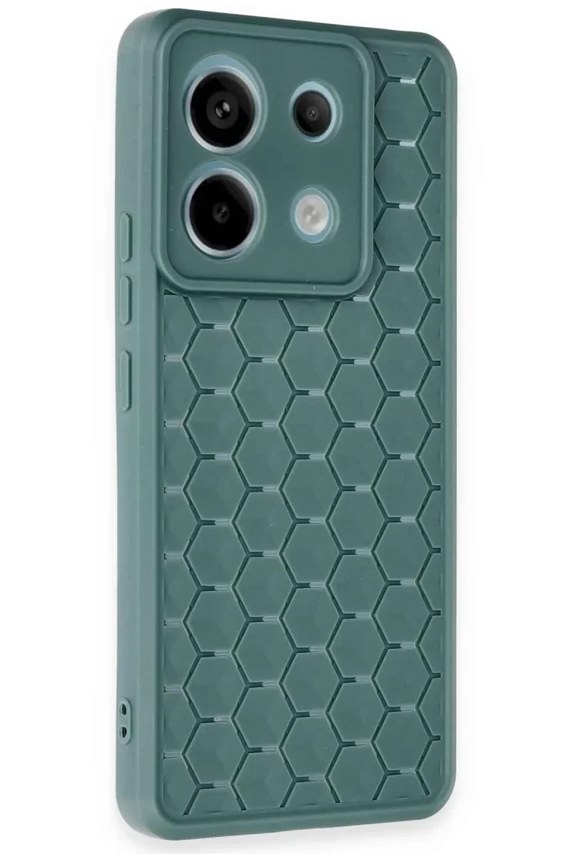 Xiaomi Redmi Note 13 Pro 5G Kılıf Petek Silikon Kapak - Koyu Yeşil Xiaomi Redmi Note 13 Pro 5G Kılıf Petek Silikon Kapak - Koyu Yeşil