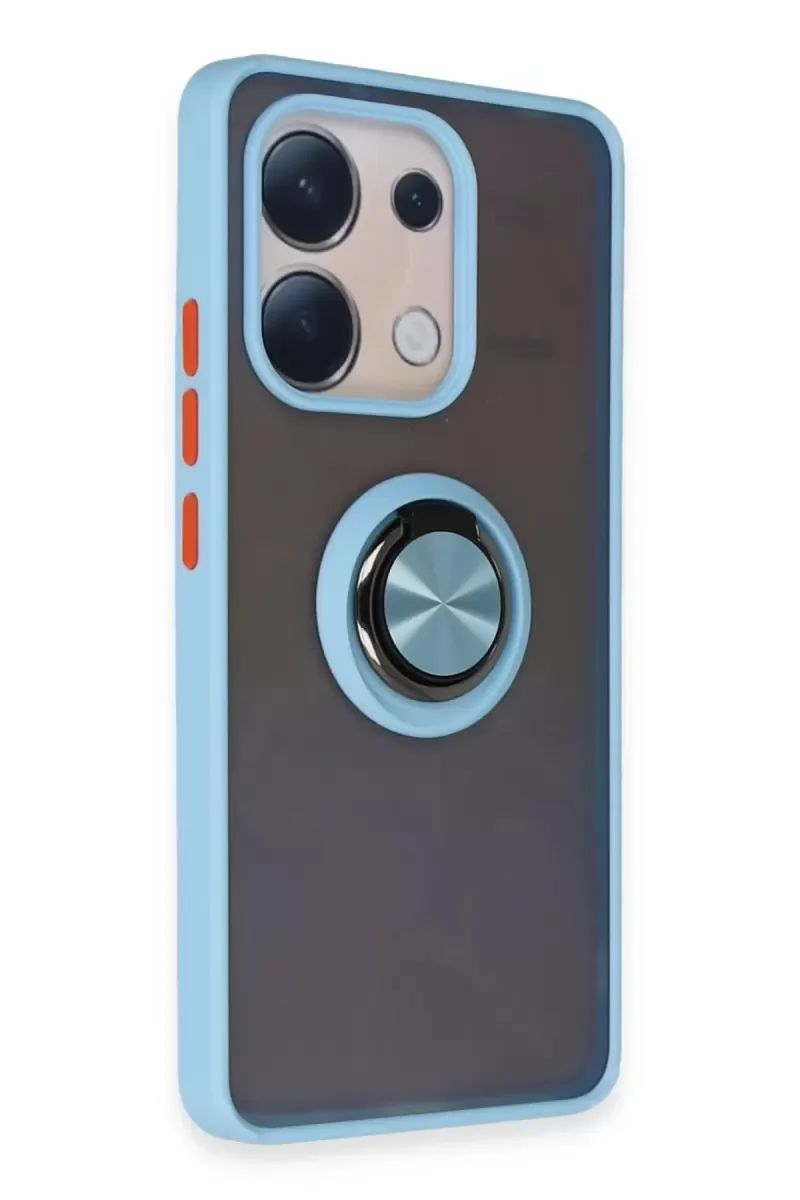 Xiaomi Redmi Note 13 4G Kılıf Montreal Yüzüklü Silikon Kapak - Buz Mavi Xiaomi Redmi Note 13 4G Kılıf Montreal Yüzüklü Silikon Kapak - Buz Mavi