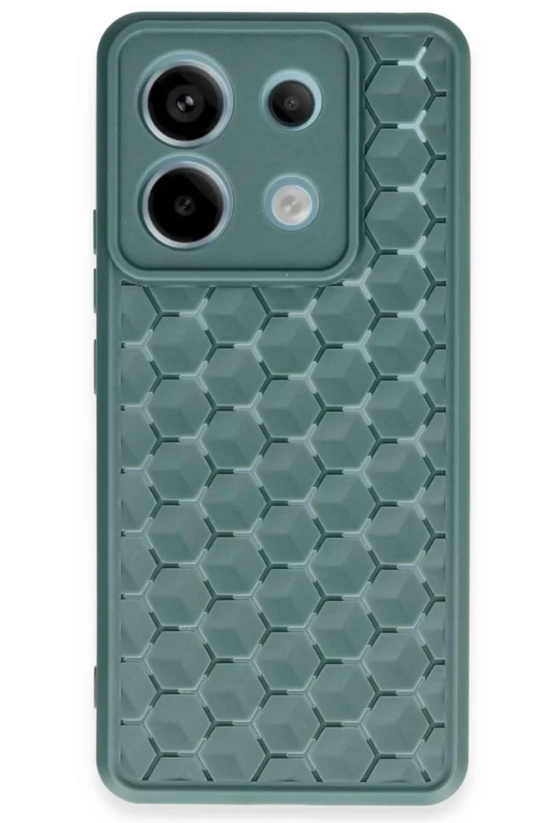 Xiaomi Redmi Note 13 Pro 5G Kılıf Petek Silikon Kapak - Koyu Yeşil Xiaomi Redmi Note 13 Pro 5G Kılıf Petek Silikon Kapak - Koyu Yeşil