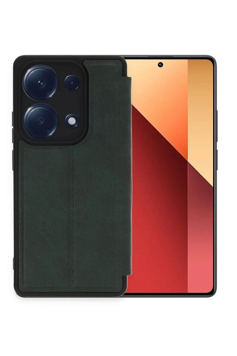 Xiaomi Redmi Note 13 Pro 4G Kılıf Flip Cover - Koyu Yeşil Xiaomi Redmi Note 13 Pro 4G Kılıf Flip Cover - Koyu Yeşil