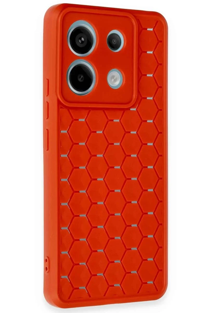 Xiaomi Redmi Note 13 Pro 5G Kılıf Petek Silikon Kapak - Kırmızı Xiaomi Redmi Note 13 Pro 5G Kılıf Petek Silikon Kapak - Kırmızı