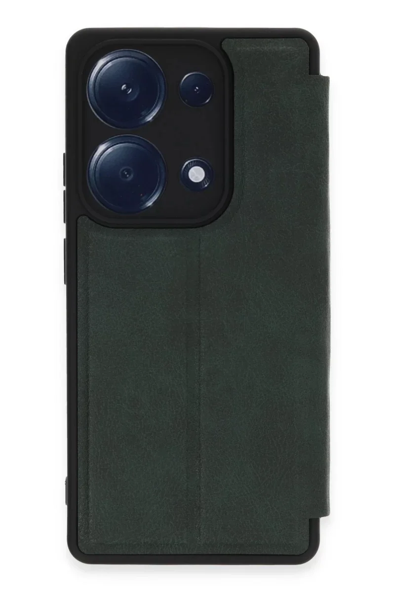 Xiaomi Redmi Note 13 Pro 4G Kılıf Flip Cover - Koyu Yeşil Xiaomi Redmi Note 13 Pro 4G Kılıf Flip Cover - Koyu Yeşil