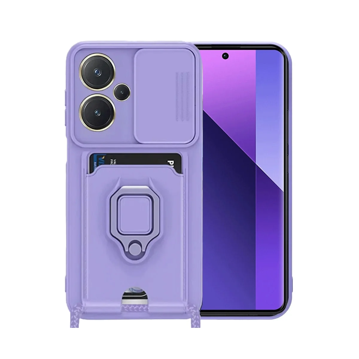 Xiaomi Redmi Note 13 Pro Plus Kılıf Zuma Kartvizitli Yüzüklü Silikon - Lila Xiaomi Redmi Note 13 Pro Plus Kılıf Zuma Kartvizitli Yüzüklü Silikon - Lila