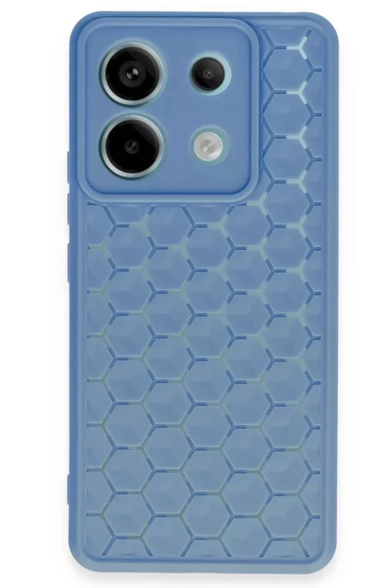 Xiaomi Redmi Note 13 Pro 5G Kılıf Petek Silikon Kapak - Mavi Xiaomi Redmi Note 13 Pro 5G Kılıf Petek Silikon Kapak - Mavi