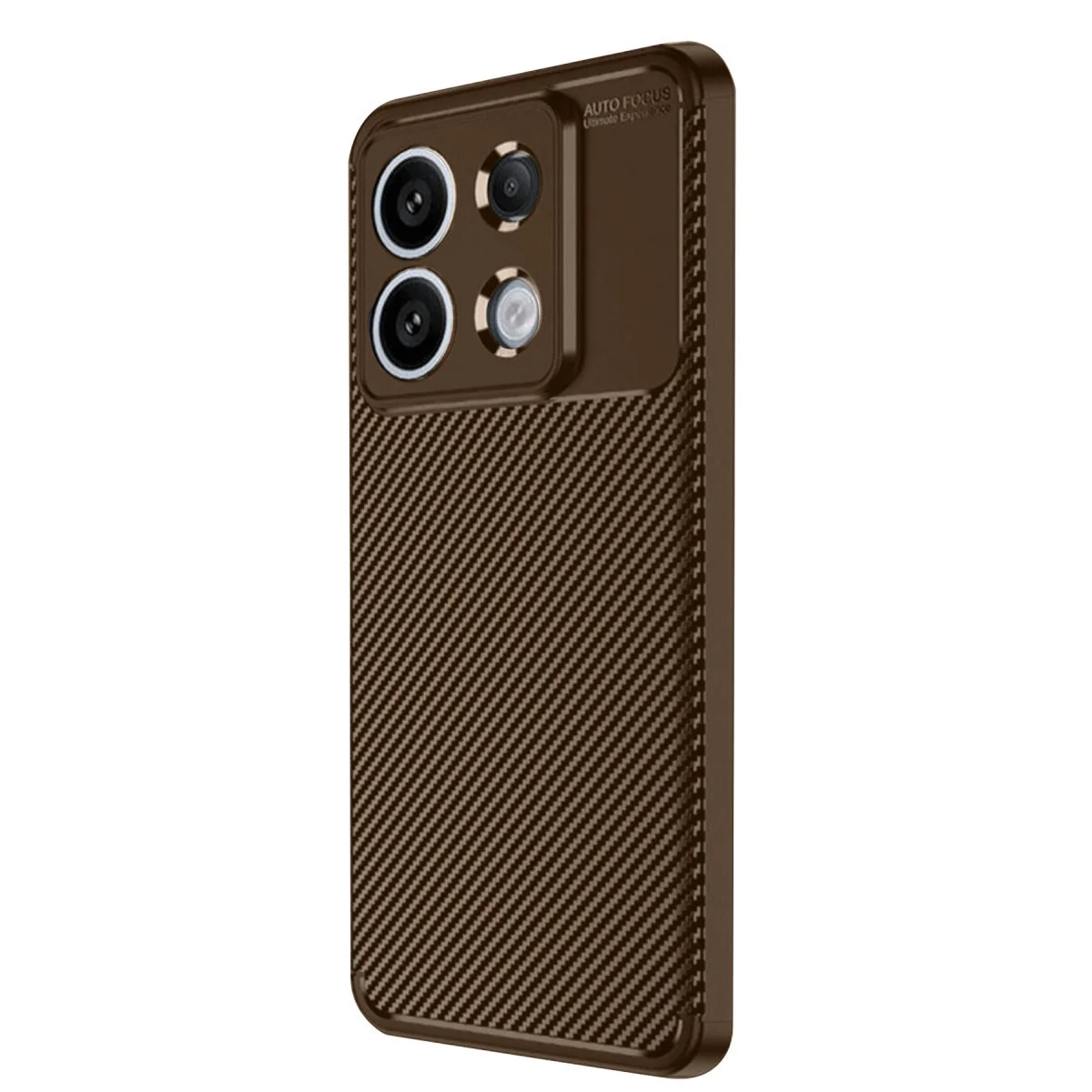 Xiaomi Redmi Note 13 Pro 4g Kılıf Auto Focus Karbon Kapak - Kahverengi Xiaomi Redmi Note 13 Pro 4g Kılıf Auto Focus Karbon Kapak - Kahverengi