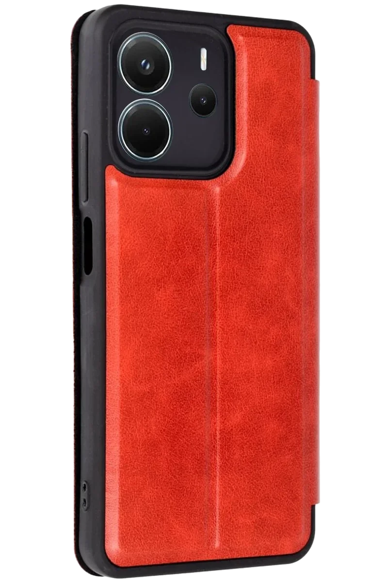 Xiaomi Redmi Note 14 4G Kılıf Flip Cover - Kırmızı