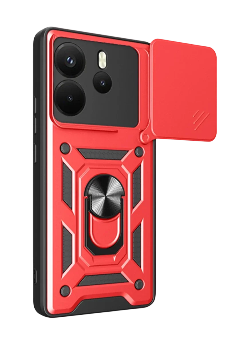 Xiaomi Redmi Note 14 4G Pars Lens Yüzüklü Silikon - Kırmızı Xiaomi Redmi Note 14 4G Pars Lens Yüzüklü Silikon - Kırmızı