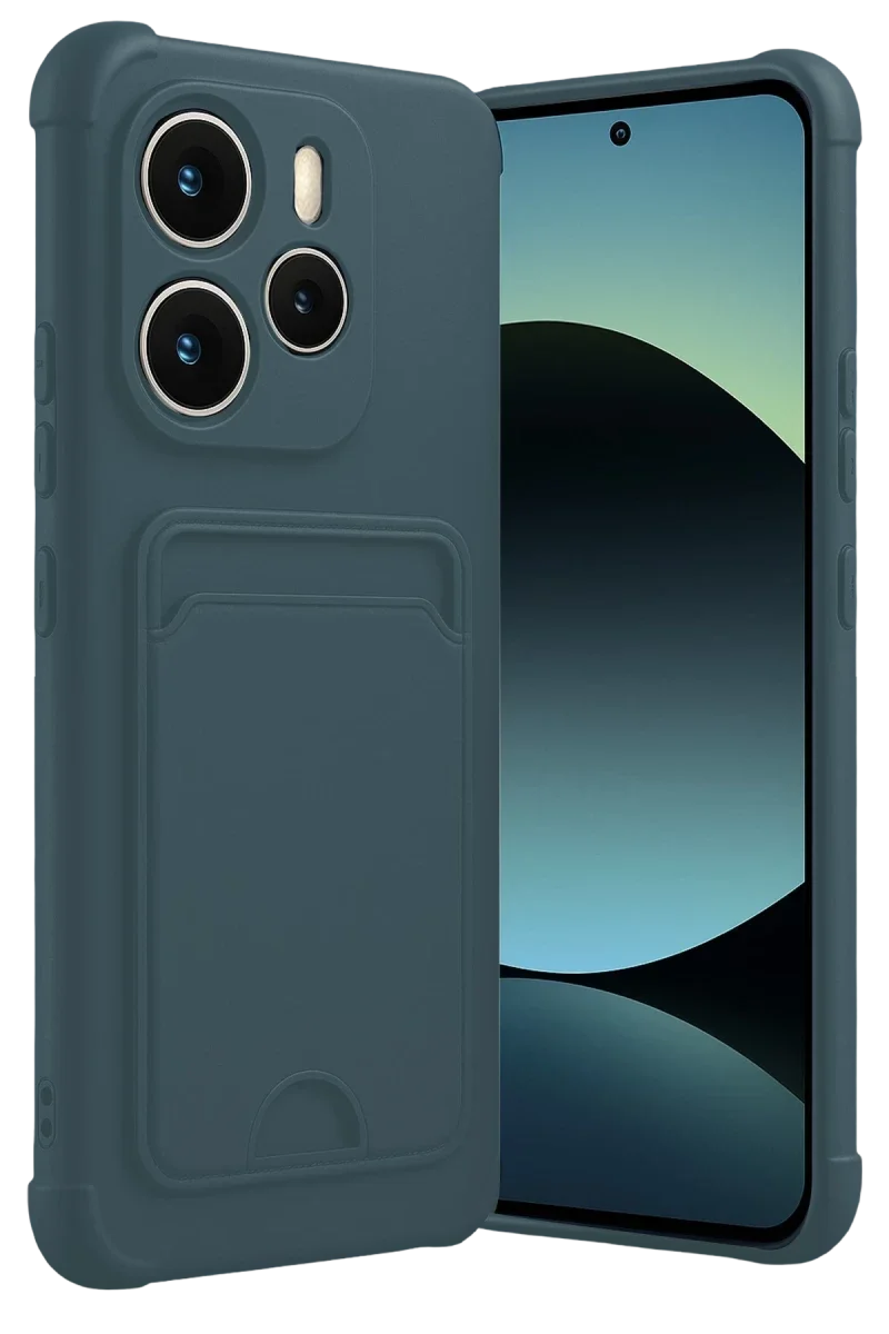 Xiaomi Redmi Note 14 4G Kelvin Kartvizitli Silikon - Koyu Yeşil