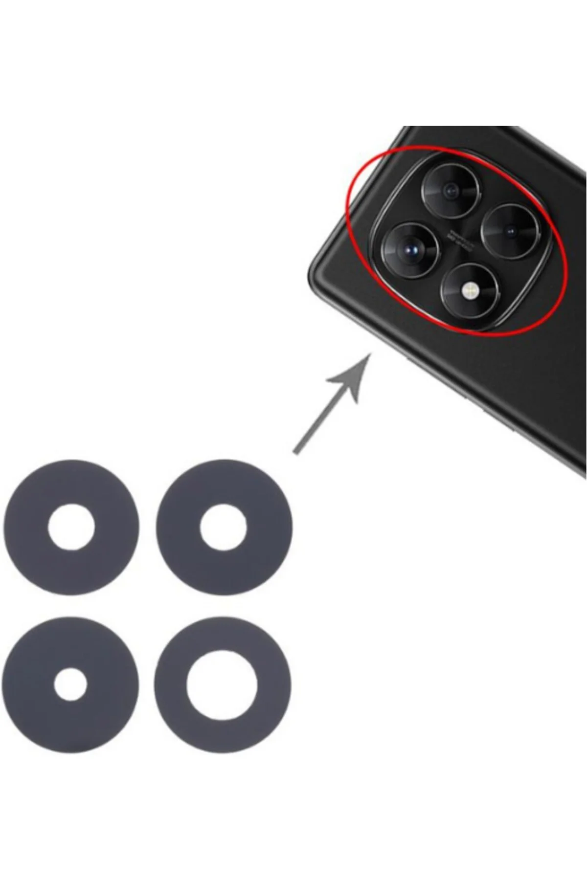 Xiaomi Redmi Note 14 Pro 5g Kamera Lensi Cam - Kamera Camı - Yapışkanlı 24090RA29G Uyumlu