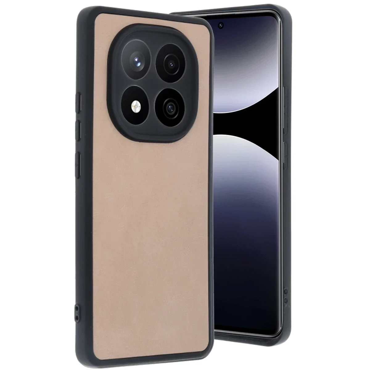 Xiaomi Redmi Note 14 Pro 5G Kılıf Aras Deri Kapak - Pudra Xiaomi Redmi Note 14 Pro 5G Kılıf Aras Deri Kapak - Pudra